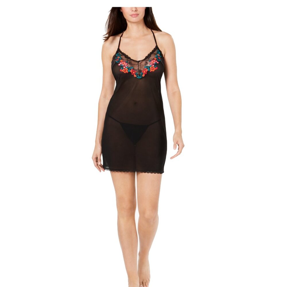 INC  International Concepts Embroidered Mesh Chemise Nightgown NWT